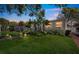 Inviting home exterior with lush lawn, garden, palm trees, and walkway lighting at 1235 14Th N St, St Petersburg, FL 33705