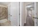 Bathroom with a glass-enclosed shower, neutral walls, and tile flooring at 2011 Hawks View Dr, Ruskin, FL 33570