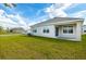 View of the home's backyard showcasing its lush grass and landscaping at 31399 Penny Surf Loop, Wesley Chapel, FL 33545