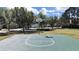 A basketball court situated in a park-like setting, surrounded by trees at 31730 Spoonflower Cir, Wesley Chapel, FL 33545