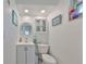 Compact powder room with new vanity, modern fixtures, and decor at 10038 62Nd N Ter # 21, St Petersburg, FL 33708