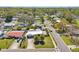 Aerial view of the home's location in a quiet residential neighborhood with mature trees at 10194 65Th N Ave, Seminole, FL 33772