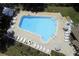 Overhead view of the pool with many seating arrangements at 2958 Macalpin N Dr, Palm Harbor, FL 34684
