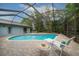 Relax by the screened-in pool, hot tub, and lush landscaping, perfect for outdoor living at 3036 Rainbow Ct, Safety Harbor, FL 34695