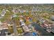 Neighborhood aerial view featuring water access, private docks and pool at 4806 Bay Crest Dr, Tampa, FL 33615