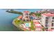 Aerial view of waterfront condo complex with pools, boat access, and gorgeous views at 6372 Palma Del Mar S Blvd # 1007, St Petersburg, FL 33715
