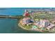 Stunning aerial view of the waterfront condos, featuring a pool and access to beautiful bay views at 6372 Palma Del Mar S Blvd # 1007, St Petersburg, FL 33715