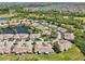Scenic aerial view of the community showcasing lush landscaping, serene ponds, and well-kept homes at 767 Tremont Greens Ln # 64, Sun City Center, FL 33573