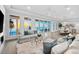 Open living area featuring ocean views, modern furniture, and dining area at 32 Gulf Blvd, Indian Rocks Beach, FL 33785