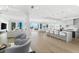 Expansive living space with ocean views, modern kitchen, dining, and sitting areas at 32 Gulf Blvd, Indian Rocks Beach, FL 33785