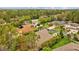An aerial view of the neighborhood with mature trees showcasing the home's location near the community entrance at 3543 Watermark Dr, Wesley Chapel, FL 33544