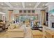 Expansive living room with large windows, comfortable seating, and a seamless flow to the outdoors at 3543 Watermark Dr, Wesley Chapel, FL 33544