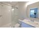 Contemporary bathroom with a glass-enclosed shower and modern vanity at 3915 W Euclid Ave, Tampa, FL 33629