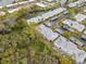 Aerial view of a quiet condo community with mature trees and a small pond at 4235 Richmere Dr # 4235, New Port Richey, FL 34652