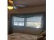 Comfortable bedroom featuring a window with blinds and a ceiling fan at 46 Washington Ct # 28, Palm Harbor, FL 34684