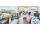 Spacious outdoor balcony featuring comfortable seating, a dining table, and views of the surrounding area at 700 N Osceola Ave # 504, Clearwater, FL 33755
