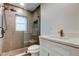 Modern bathroom featuring a stylish walk-in shower and sleek vanity at 11492 60Th Lane, Pinellas Park, FL 33782