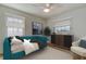 Virtual staging of bedroom features a stylish daybed and modern decor at 11492 60Th Lane, Pinellas Park, FL 33782