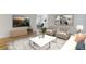 Staged living room with modern decor, a large television, and comfortable seating at 11492 60Th Lane, Pinellas Park, FL 33782