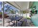 Screened patio with outdoor seating, table, and a view of the backyard at 11492 60Th Lane, Pinellas Park, FL 33782