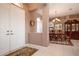 A dining room featuring a dark wood table with seating for six at 1308 Crystal Greens Dr, Sun City Center, FL 33573