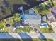 Aerial view of home with a boat dock and waterfront access at 14924 Old Dixie Hwy, Hudson, FL 34667