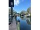 Scenic canal view featuring multiple covered boat docks and waterfront properties at 2632 S Dundee St, Tampa, FL 33629