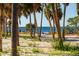 Picturesque beach scene featuring palm trees, white sand, and clear blue water at 627 Kenneth Way, Tarpon Springs, FL 34689