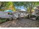 A peaceful backyard patio with seating, landscaping, and privacy fence at 7016 2Nd N St, St Petersburg, FL 33702