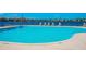 Community swimming pool, with lounge chairs, overlooking a serene lake at 9008 Lake Chase Island Way, Tampa, FL 33626