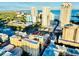 Stunning aerial view of the building and surrounding city skyline with beautiful water views in the distance at 130 4Th N Ave # 315, St Petersburg, FL 33701