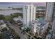 Aerial view of a high-rise condo with a beautiful skyline view and nearby marina at 146 4Th Ne Ave # 600, St Petersburg, FL 33701