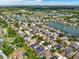 This aerial view highlights the community's location near lakes with meticulously planned landscaping at 22647 Eagles Watch Dr, Land O Lakes, FL 34639