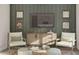 Stylish living room featuring neutral furnishings, wooden decor, and a decorative wall at 10086 Hilltop Dr, New Port Richey, FL 34654
