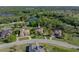 Aerial view of a home near a lake, golf course and other homes at 13551 Carnoustie Cir, Dade City, FL 33525