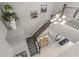 Bright foyer with a staircase, elegant chandelier, and stylish decor at 14123 Barrington Stowers Dr, Lithia, FL 33547