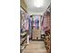 Walk-in closet features wood floors, shelving, drawers, and clothes racks at 2905 Hillside Ramble Dr, Brandon, FL 33511