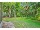 Green backyard with mature trees with part of home visible in the background at 5014 Sterling Manor Dr, Tampa, FL 33647