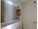 Unfinished bathroom with new tub and roughed-in plumbing, ready to be remodeled at 5026 Water Oak Dr # 220, Bradenton, FL 34207