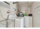This practical laundry room features a washer, dryer, water heater, and extra storage at 5208 S 82Nd St, Tampa, FL 33619
