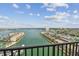 Stunning waterfront view from this condo featuring boat docks and beautiful blue skies at 7300 Sun Island S Dr # 1705, South Pasadena, FL 33707