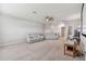 Spacious theater room with dual reclining leather seats and prewiring for a projection screen at 8100 Olive Brook Dr, Wesley Chapel, FL 33545
