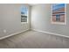 Bedroom features neutral walls, plush carpet, and an abundance of natural light from the two windows at 8314 Deerland Bluff Ln, Riverview, FL 33578