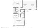 Floor plan showcases the layout of the first floor with living spaces and primary bedroom at 10306 Green Grove Pl, Tampa, FL 33624