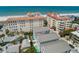Stunning aerial view of a newly constructed home with a private pool at 19 Somerset St, Clearwater Beach, FL 33767