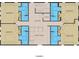Layout of the third floor with bedrooms, bathrooms, Gathering room and hallway at 19 Somerset St, Clearwater Beach, FL 33767