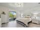Inviting bedroom with sliding doors to the balcony and views of the lake at 21205 Calle Rosa Dr # 10, Land O Lakes, FL 34637