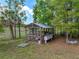 Rustic chicken coop surrounded by lush greenery, adding a touch of country charm at 39745 River Rd, Dade City, FL 33525