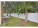 Large backyard featuring manicured lawn and tall privacy fence at 4515 Fieldview Cir, Wesley Chapel, FL 33545
