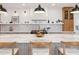 Bright kitchen features a large marble island, modern appliances, and custom cabinetry at 54 Aegean Ave, Tampa, FL 33606